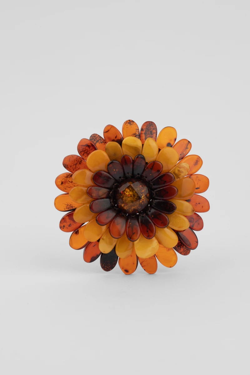Brosa in forma de floare, multicolora, hand made, cu utilizare dubla (Pandantiv)-AT1005